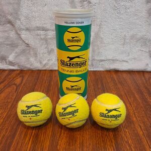 Vintage Slazenger Tennis Balls and Original Tin Can from 1970's USED